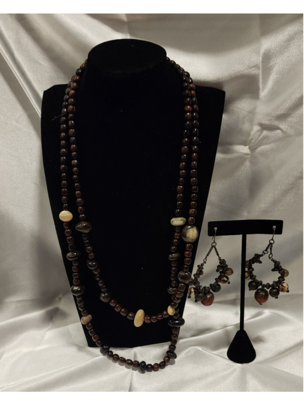 Boho Beaded Necklace and Earring Set